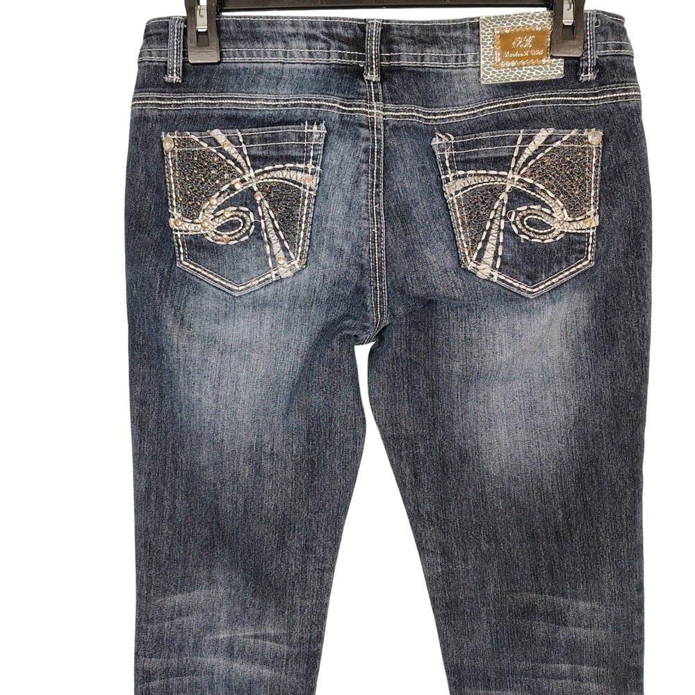 Twelve K‎ USA Womens Size 7 Distressed Rhinestone Embellished Skinny Jeans Y2K